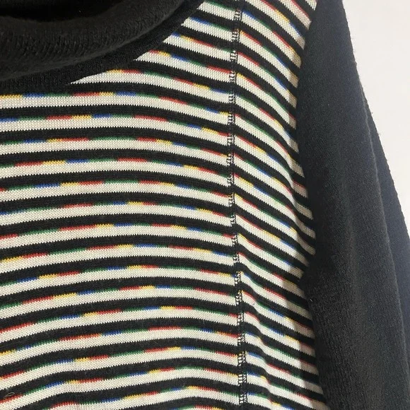 Ali Miles Sweater Womens Large Multicolor Lagenlook Artsy Colorful Pocket Cowl L - Picture 6 of 16